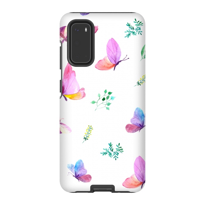 Galaxy S20 StrongFit watercolor butterflies c by haroulita