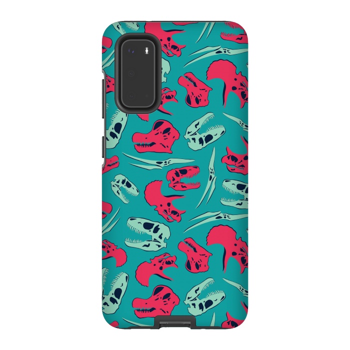 Galaxy S20 StrongFit Skull Roll - Teal by Melissa Lee