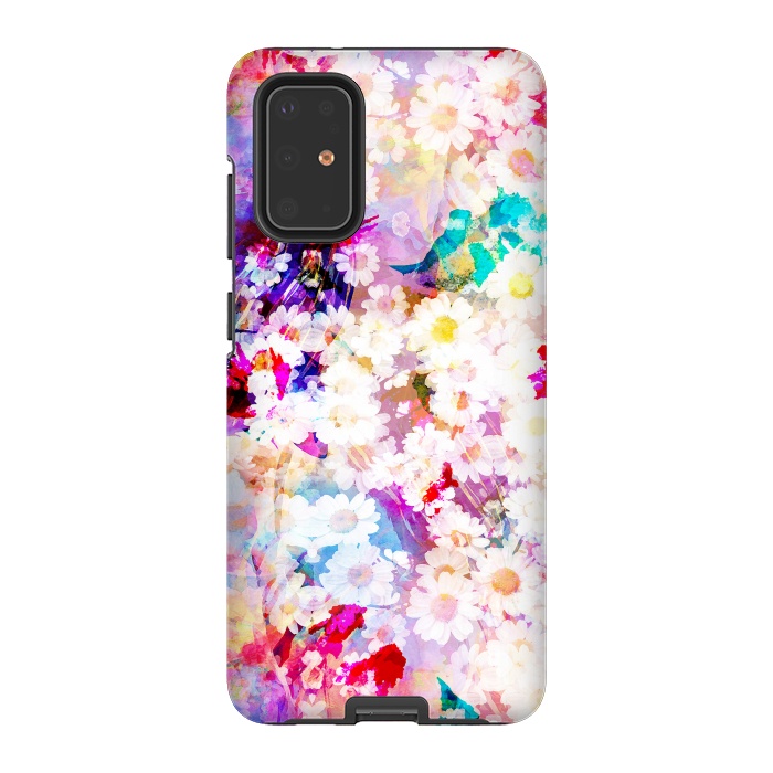 Galaxy S20 Plus StrongFit Colorful watercolor daisy petals by Oana 