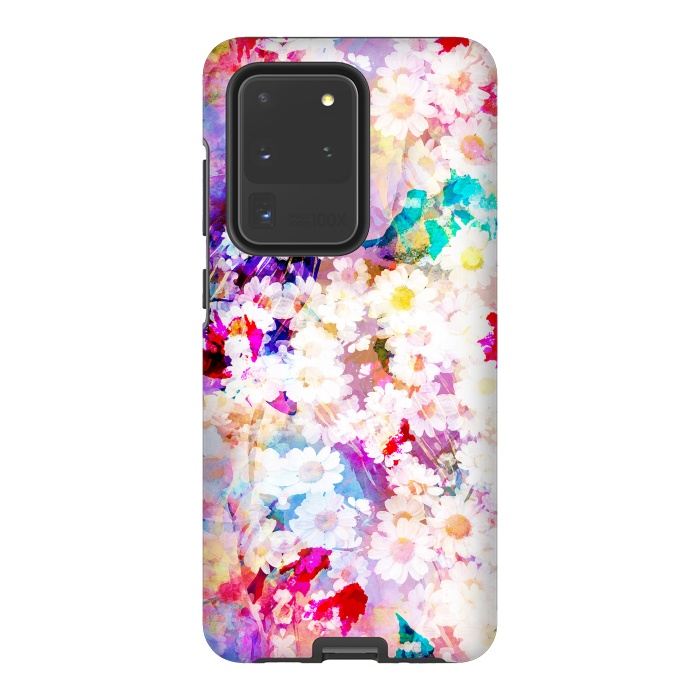 Galaxy S20 Ultra StrongFit Colorful watercolor daisy petals by Oana 