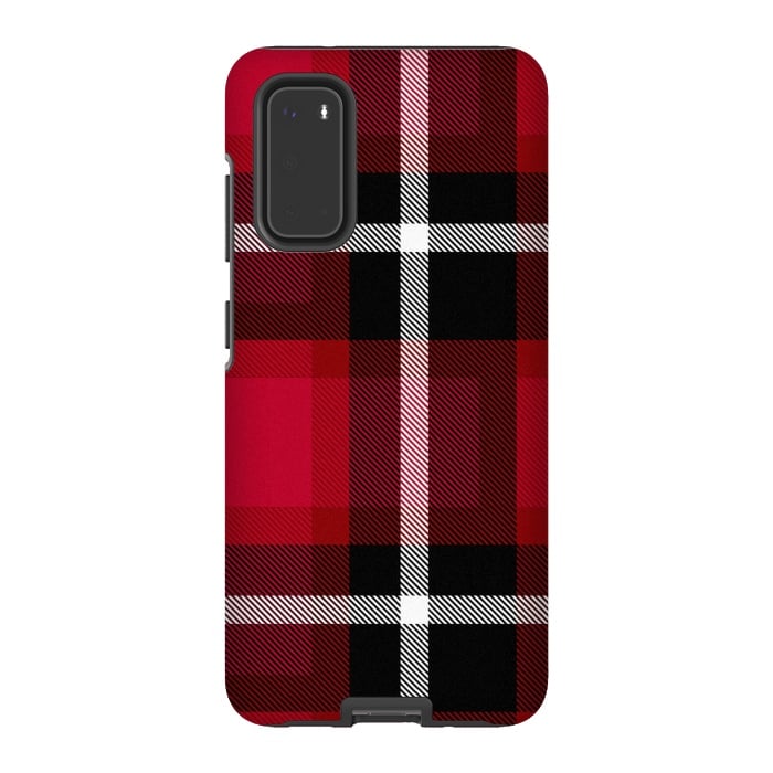 Galaxy S20 StrongFit Red Scottish Plaid by TMSarts