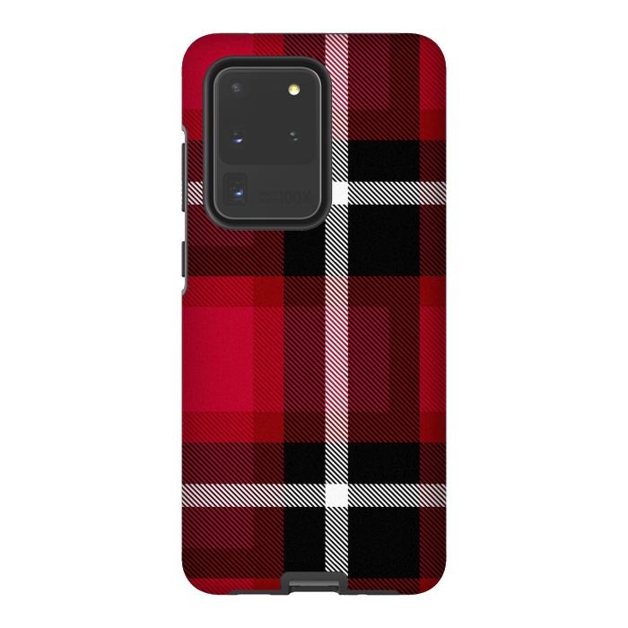 Galaxy S20 Ultra StrongFit Red Scottish Plaid by TMSarts