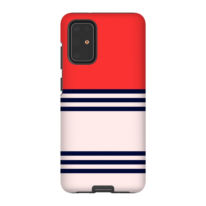 Galaxy S20 Plus StrongFit Red Retro Stripes by TMSarts
