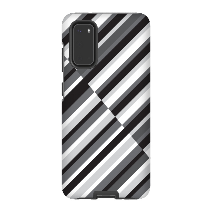 Galaxy S20 StrongFit Black Crossing Striped by TMSarts