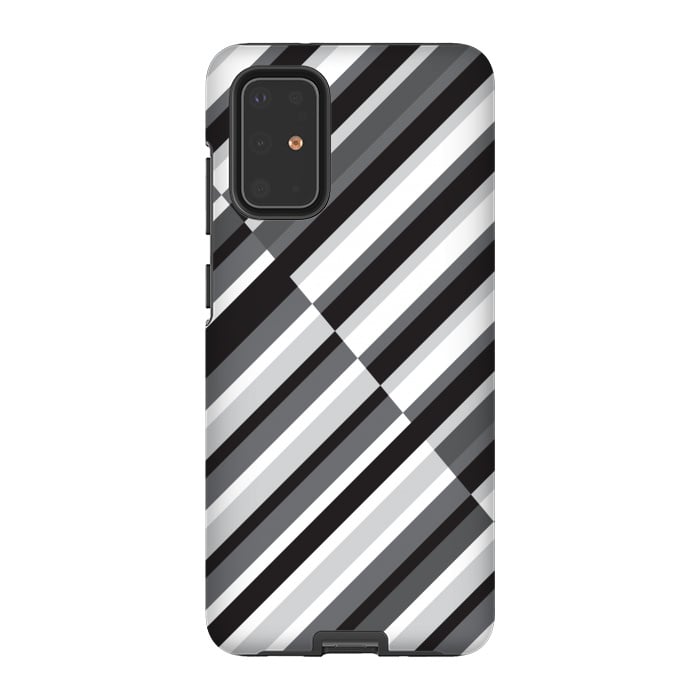 Galaxy S20 Plus StrongFit Black Crossing Striped by TMSarts
