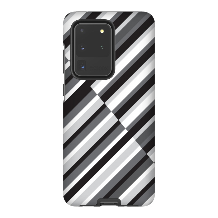 Galaxy S20 Ultra StrongFit Black Crossing Striped by TMSarts