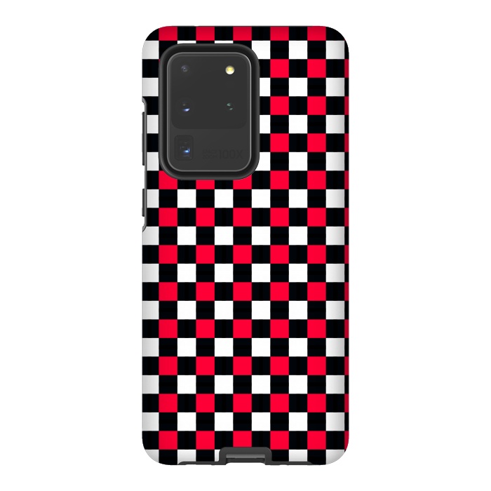 Galaxy S20 Ultra StrongFit Red and Black Checkered by TMSarts