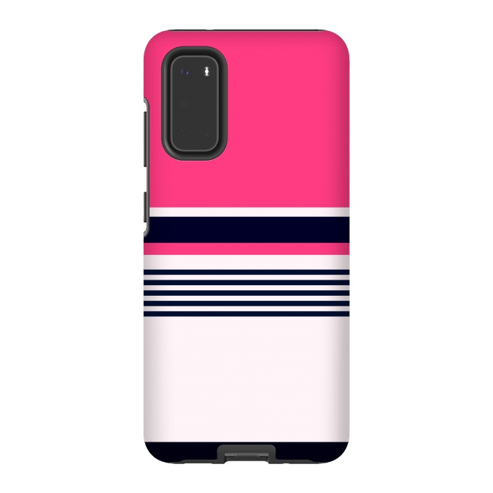 Galaxy S20 StrongFit Pink Pastel Stripes by TMSarts