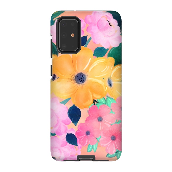 Galaxy S20 Plus StrongFit Cute Colorful Romantic Watercolor Flowers  by InovArts