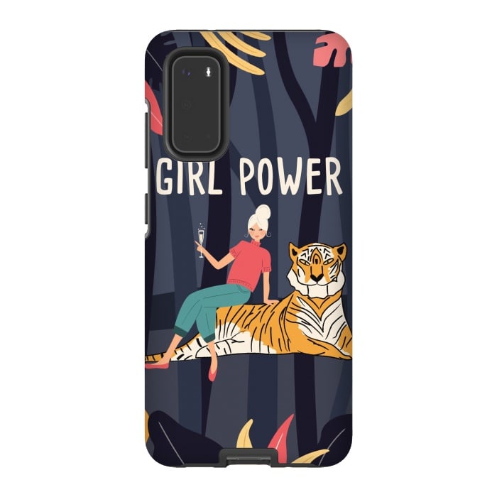 Galaxy S20 StrongFit Girl Power - Woman and Tiger by Jelena Obradovic