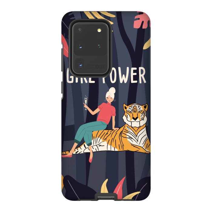 Galaxy S20 Ultra StrongFit Girl Power - Woman and Tiger by Jelena Obradovic