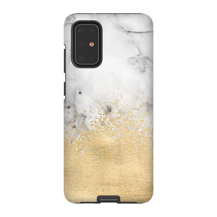 Galaxy S20 Plus StrongFit Gold Dust on Marble by Tangerine-Tane
