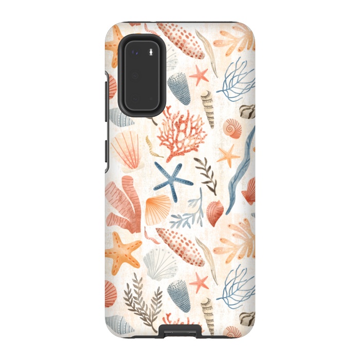 Galaxy S20 StrongFit Vintage Seashells by Noonday Design