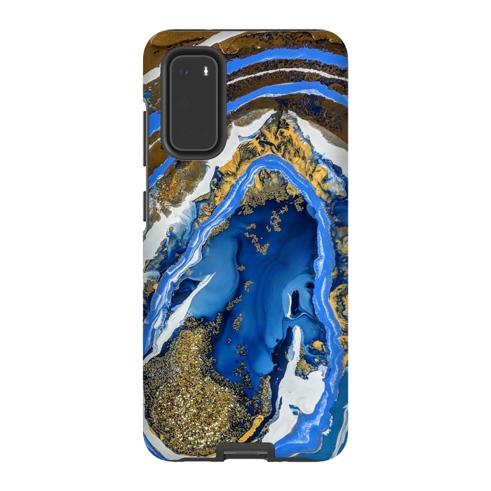 Galaxy S20 StrongFit Gold and blue geode  by Winston