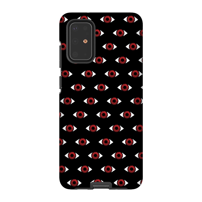 Galaxy S20 Plus StrongFit Red eye pattern by Laura Nagel