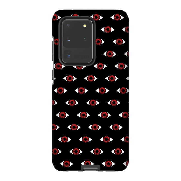 Galaxy S20 Ultra StrongFit Red eye pattern by Laura Nagel