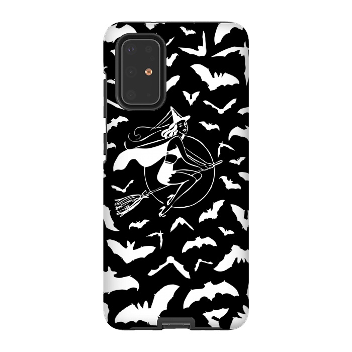 Galaxy S20 Plus StrongFit Pin-up witch and flying bats pattern by Oana 