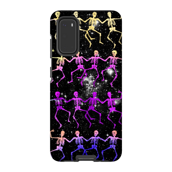 Galaxy S20 StrongFit Neon gradient dancing skeletons Halloween by Oana 