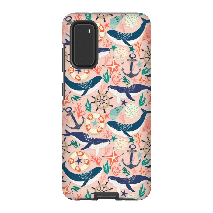 Galaxy S20 StrongFit Whale Song on Coral Blush by Tangerine-Tane