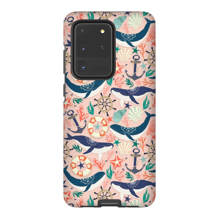 Galaxy S20 Ultra StrongFit Whale Song on Coral Blush by Tangerine-Tane