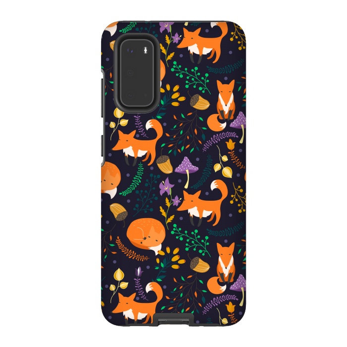 Galaxy S20 StrongFit Cute foxes by Julia Badeeva