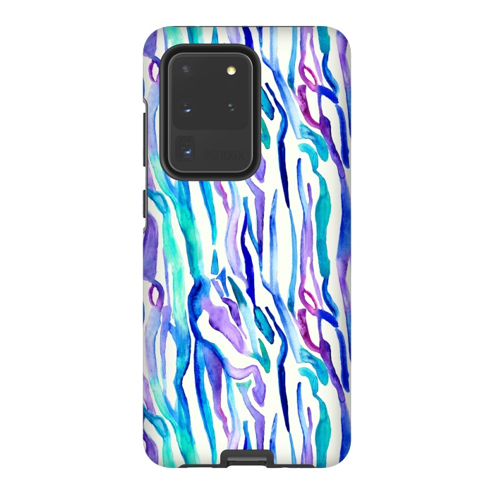 Galaxy S20 Ultra StrongFit Watercolour Zebra Print by Tangerine-Tane