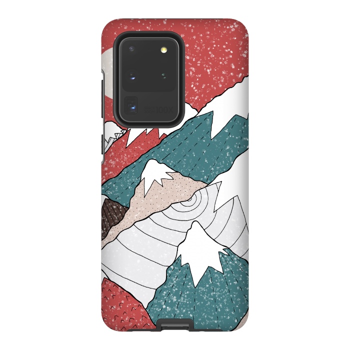 Galaxy S20 Ultra StrongFit The winter snow peaks by Steve Wade (Swade)