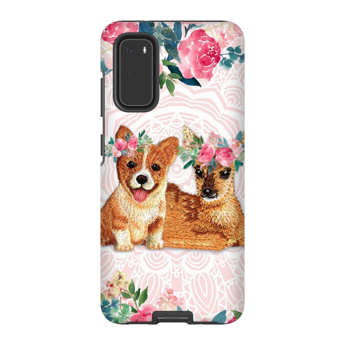 Galaxy S20 StrongFit Flower Friends 2 by Monika Strigel