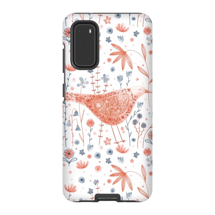 Galaxy S20 StrongFit Apricot Bird by Nic Squirrell