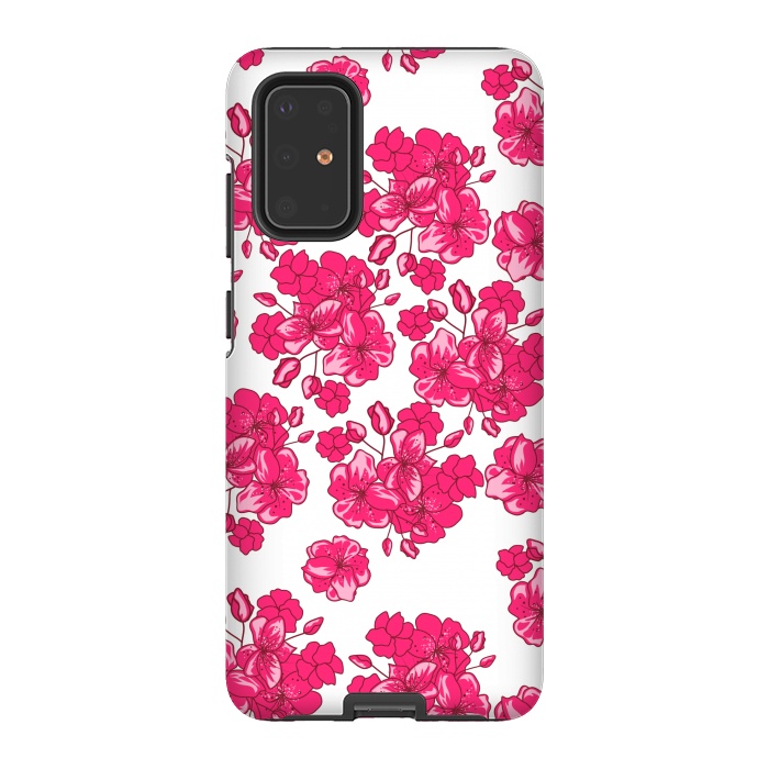 Galaxy S20 Plus StrongFit pink floral print 2 by MALLIKA