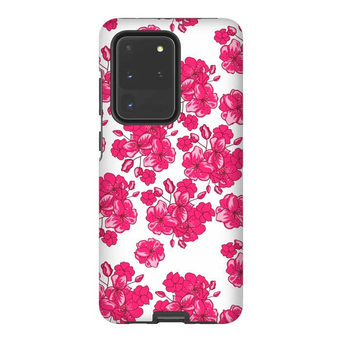 Galaxy S20 Ultra StrongFit pink floral print 2 by MALLIKA