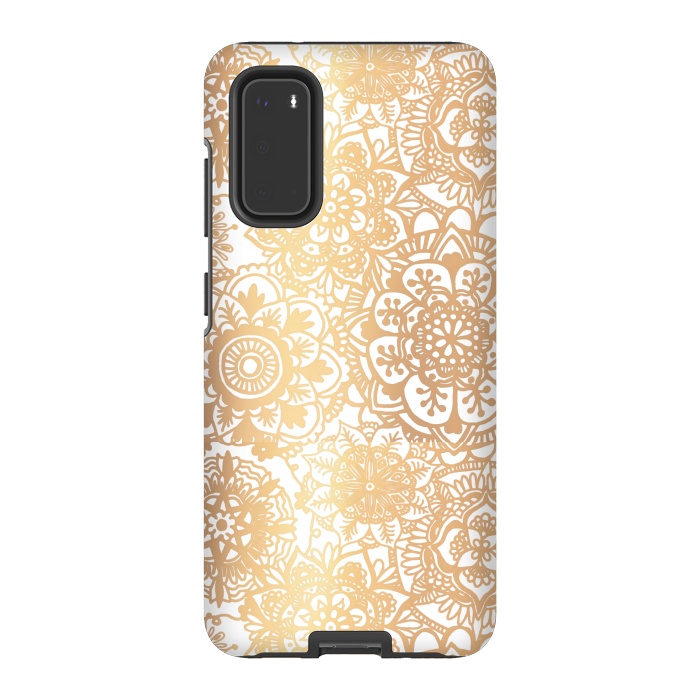 Galaxy S20 StrongFit Gold Mandala Pattern by Julie Erin Designs