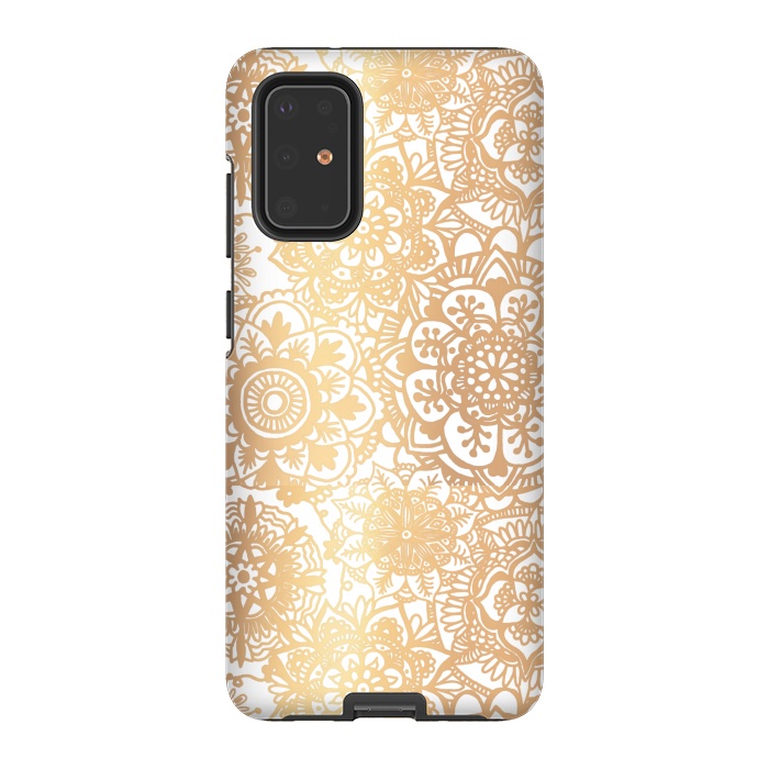 Galaxy S20 Plus StrongFit Gold Mandala Pattern by Julie Erin Designs