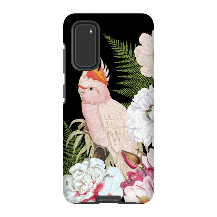 Galaxy S20 StrongFit Vintage Cockatoo in Flower Jungle by  Utart