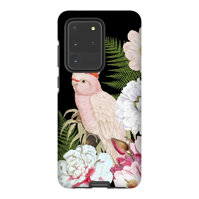 Galaxy S20 Ultra StrongFit Vintage Cockatoo in Flower Jungle by  Utart