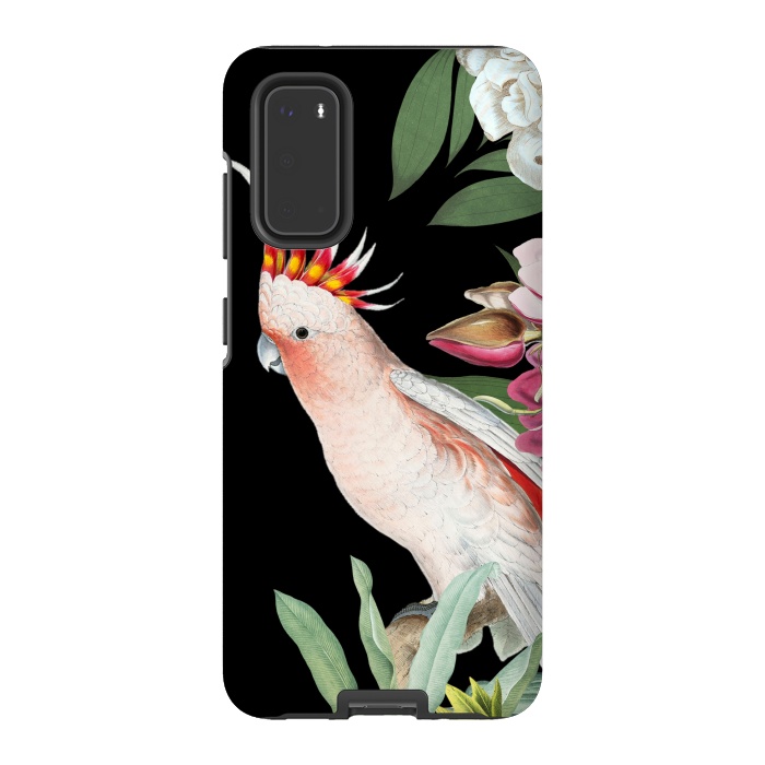 Galaxy S20 StrongFit Vintage Pink Cockatoo with Tropical Flowers by  Utart