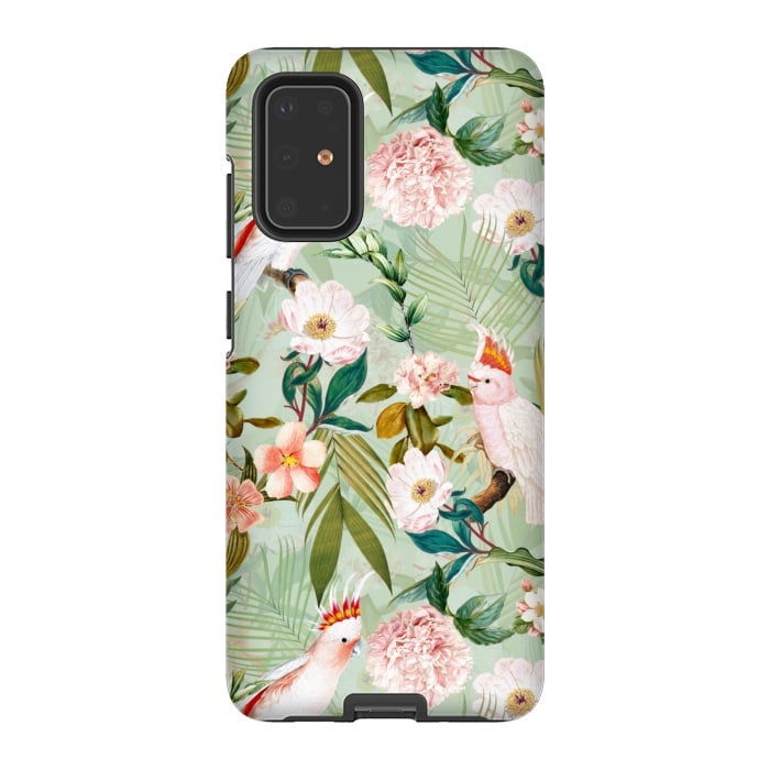 Galaxy S20 Plus StrongFit Vintage Cockatoos Flowers Jungle by  Utart