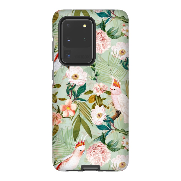 Galaxy S20 Ultra StrongFit Vintage Cockatoos Flowers Jungle by  Utart