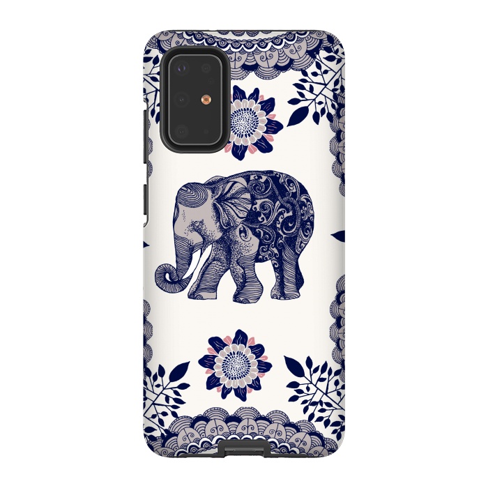 Galaxy S20 Plus StrongFit Floral Elephant by Rose Halsey