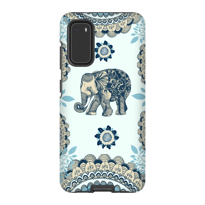 Galaxy S20 StrongFit Elephant Blue by Rose Halsey