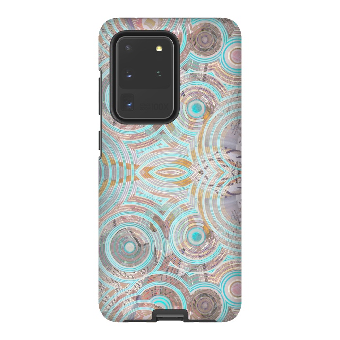 Galaxy S20 Ultra StrongFit Pastel playful African inspired circle sketch pattern by Oana 
