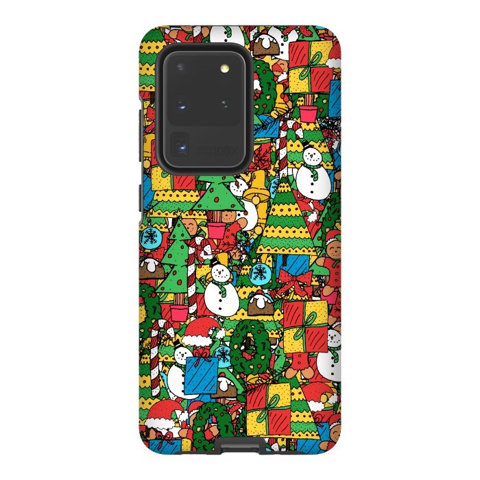 Galaxy S20 Ultra StrongFit Merry Christmas pattern by Steve Wade (Swade)