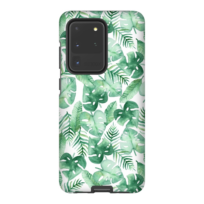 Galaxy S20 Ultra StrongFit Tropical Jungle on White by Tangerine-Tane