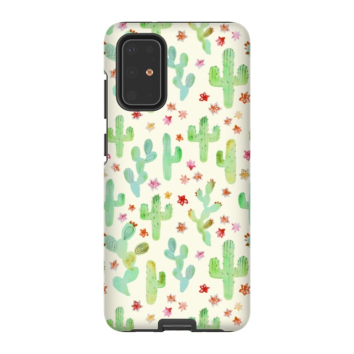 Galaxy S20 Plus StrongFit Watercolor Cacti by Tangerine-Tane