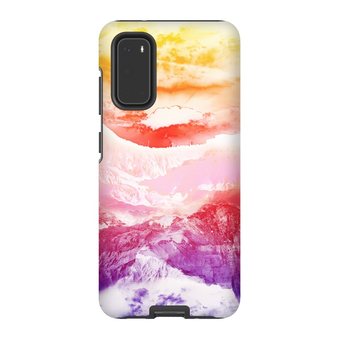 Galaxy S20 StrongFit Rainbow gradient mountain landscape by Oana 