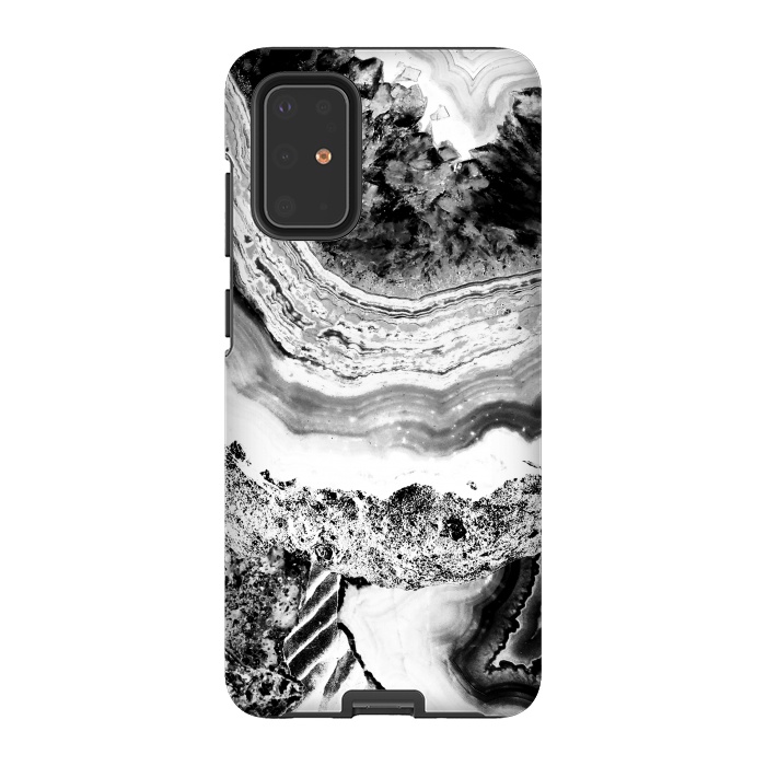 Galaxy S20 Plus StrongFit Black and white geode marble art by Oana 