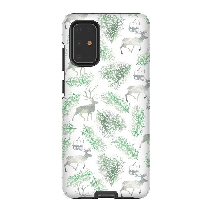 Galaxy S20 Plus StrongFit Deer and pine branches by Julia Badeeva