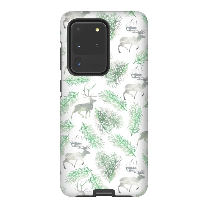 Galaxy S20 Ultra StrongFit Deer and pine branches by Julia Badeeva