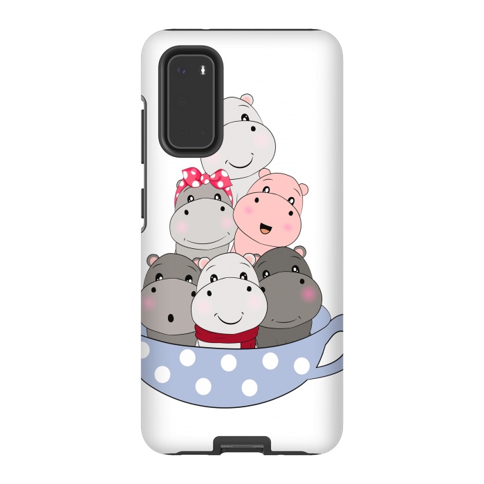 Galaxy S20 StrongFit cute hippos by haroulita