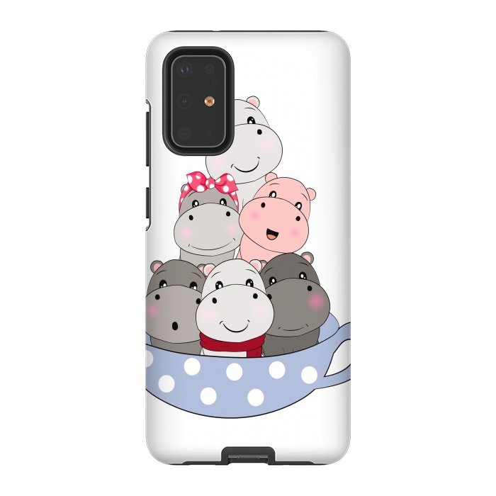 Galaxy S20 Plus StrongFit cute hippos by haroulita